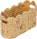 Toilet Paper Storage Basket, Scalloped Wicker Basket by WEAVECOMFORTINTOEVERYCORNER