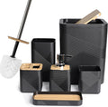 CERBIOR Bathroom Accessories Set 6 Piece Bamboo Bath Ensemble Includes Soap by CERBIOR