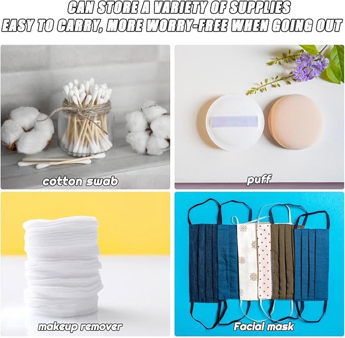 4 Pcs Clear Portable Cotton Swab Ball Holder Travel Cotton Pad Holder Dispenser - Image 3