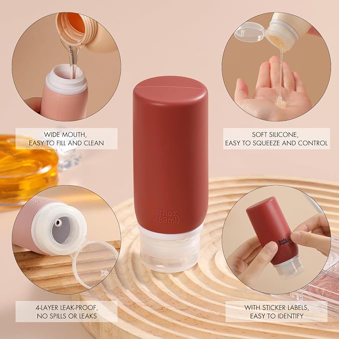 Muslish 21 Pack Travel Bottles for Toiletries, Leak-Proof TSA Compliant - Image 3