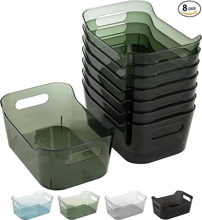 Tiawudi 8 Pack Plastic Storage Bins, Home Edit and Cabinet Organizers by Tiawudi