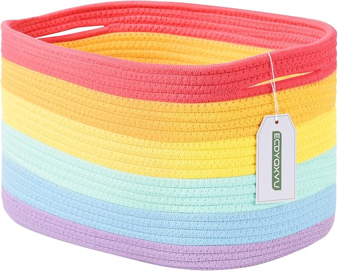 Cotton Rope Storage Basket, Woven Basket by ECDYQXVU