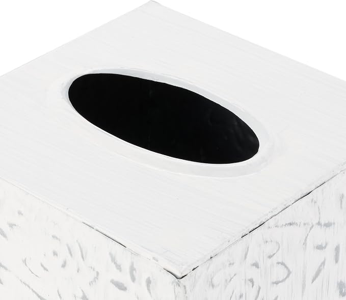 Country Chic Modern Farmhouse Tissue Box Holder, Decorative Metal Tissue Cover - Image 5