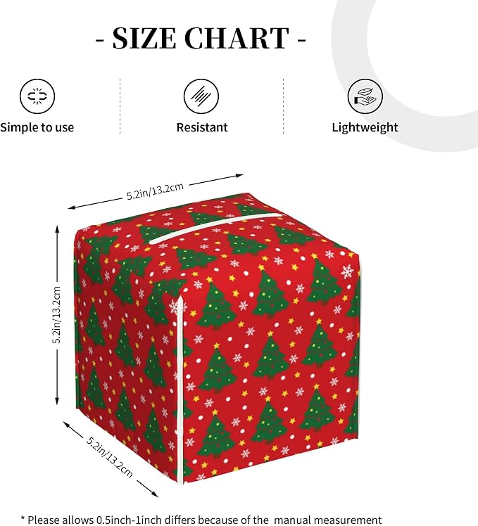 Christmas Tree and Snowflakes Tissue Box Cover Square - Image 4