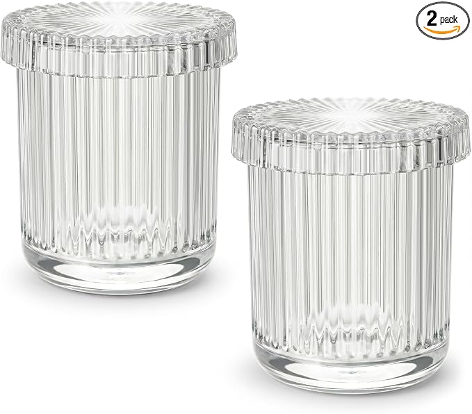 2 Pack Glass Qtip Holder Dispenser by MKOSAB