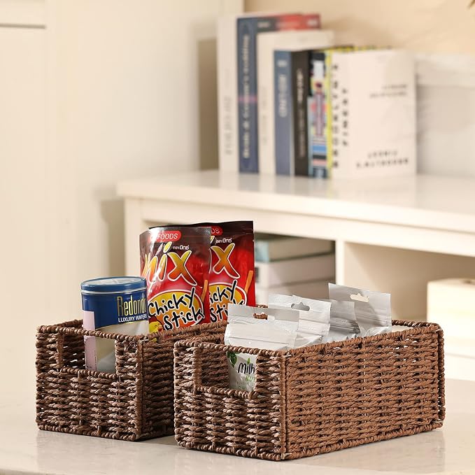 Vagusicc Wicker Storage Basket, Small Storage Baskets - Image 3
