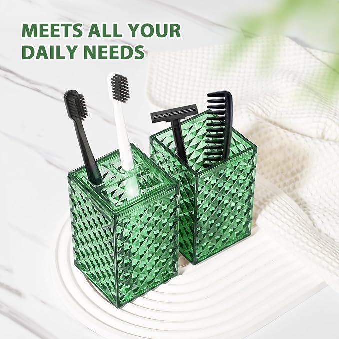 Green Bathroom Accessories Set, 4 Pack Green Bath Accessory Sets Complete - Image 4