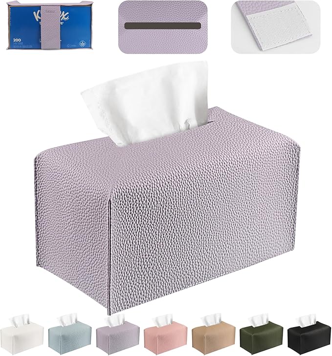 Tissue Box Cover PU Leather Tissue Holder Rectangle Facial Tissue Case Tissue by DecorateYourHome