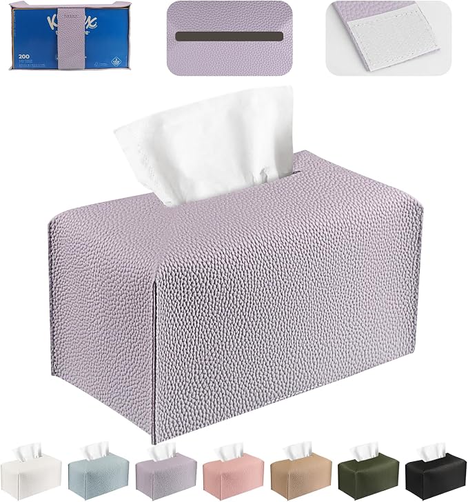 Tissue Box Cover PU Leather Tissue Holder Rectangle Facial Tissue Case Tissue by DecorateYourHome