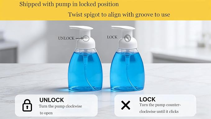 2-Pack Foaming Soap Dispenser Pump Bottles, Foam Hand Soap Dispenser - Image 3