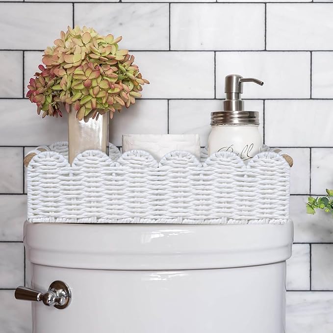 CubesLand Scalloped Edge Toilet Paper Storage Basket, Living Room Home Cozy - Image 4