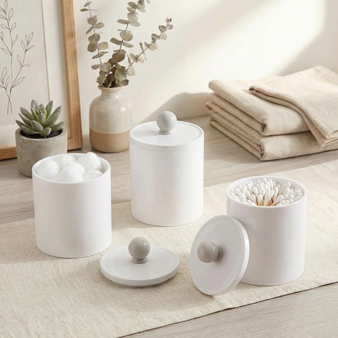 SheeChung 6 Pack White Acrylic Apothecary Jars - Image 3