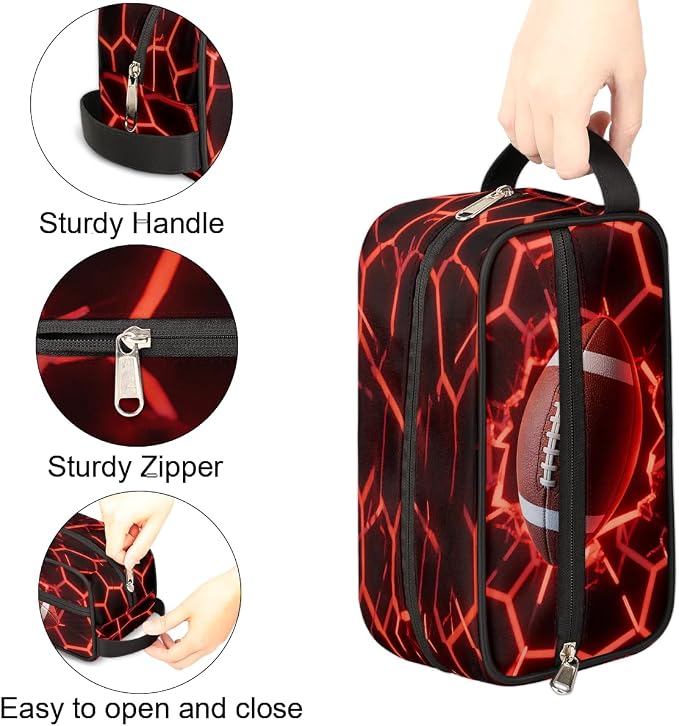 Futuristic Style American Football Toiletry Bag - Image 4