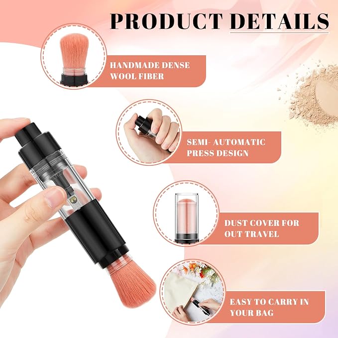 Tioncy 2 Pcs Refillable Loose Powder Brush Embossing Powder Brush Reusable - Image 4