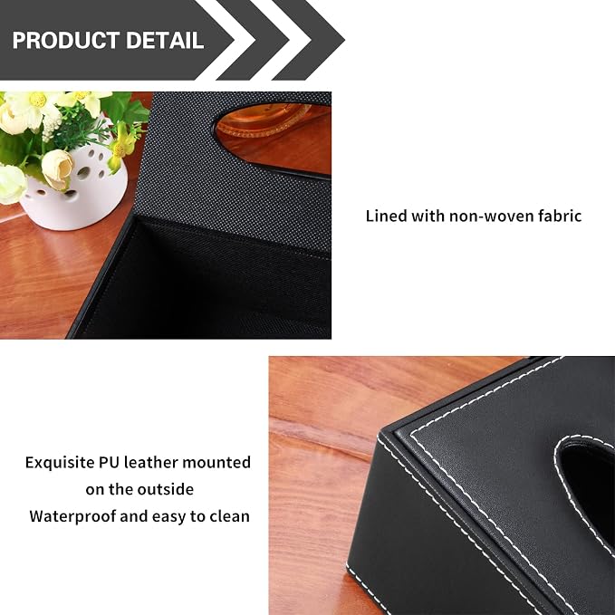 Multifunction PU Leather Tissue Box Cover Rectangular Upgrade Large Size - Image 5