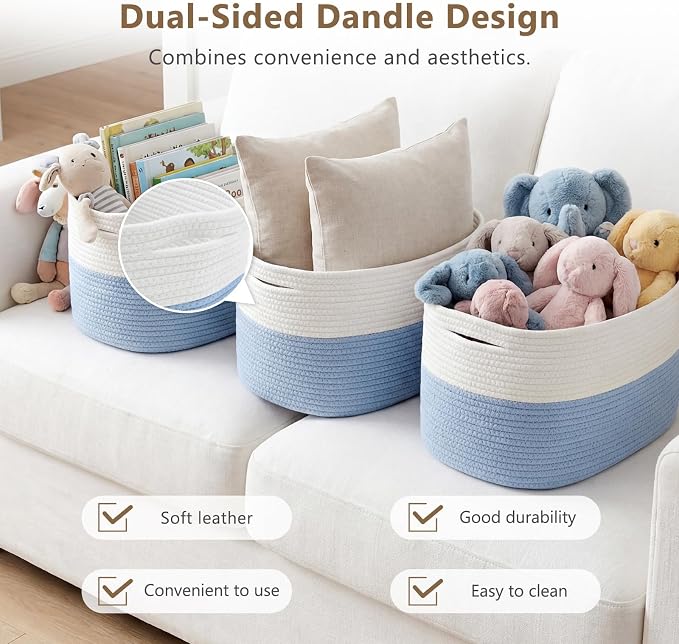 Cotton Rope Storage Basket, Woven Basket - Image 4