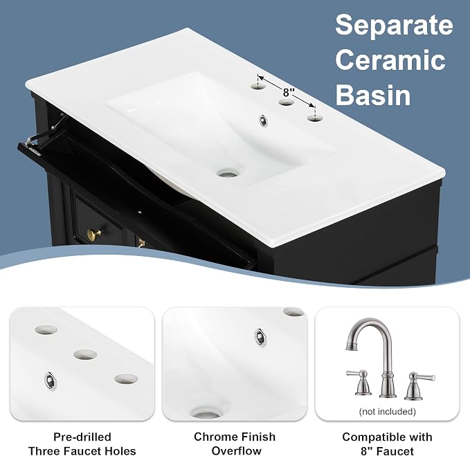 Harper & Bright Designs 36" Bathroom Vanity - Image 6