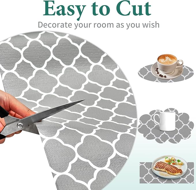 Shelf Liners for Kitchen Cabinets 17in x 30FT Non Adhesive Drawer Liner Gray - Image 8