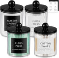 SheeChung 4 Pack Acrylic Qtip Holder Dispenser, Bathroom Jars by SheeChung
