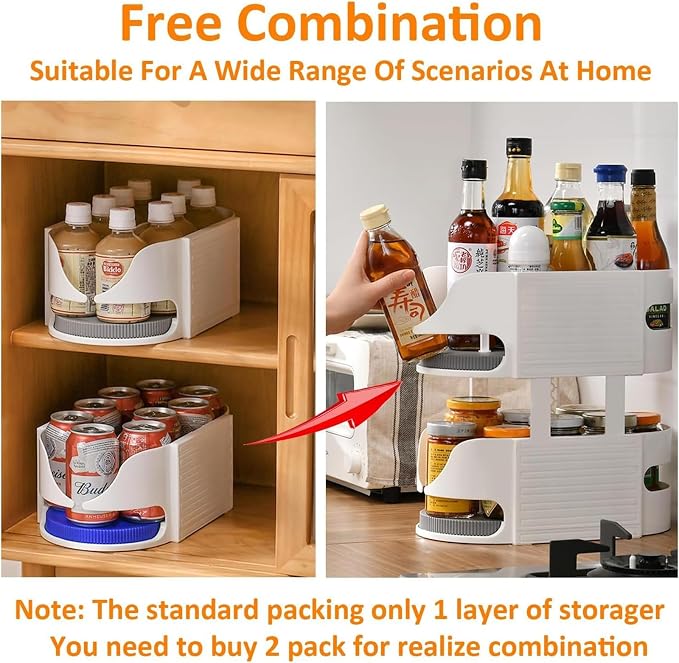 Refrigerator Lazy Susan Turntable, 360°Rotate Fridge Turntable Organizer - Image 3