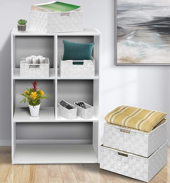 Sorbus Storage Baskets for Organizing, Mesh Hand-Woven Design, Linen Closet - Image 2