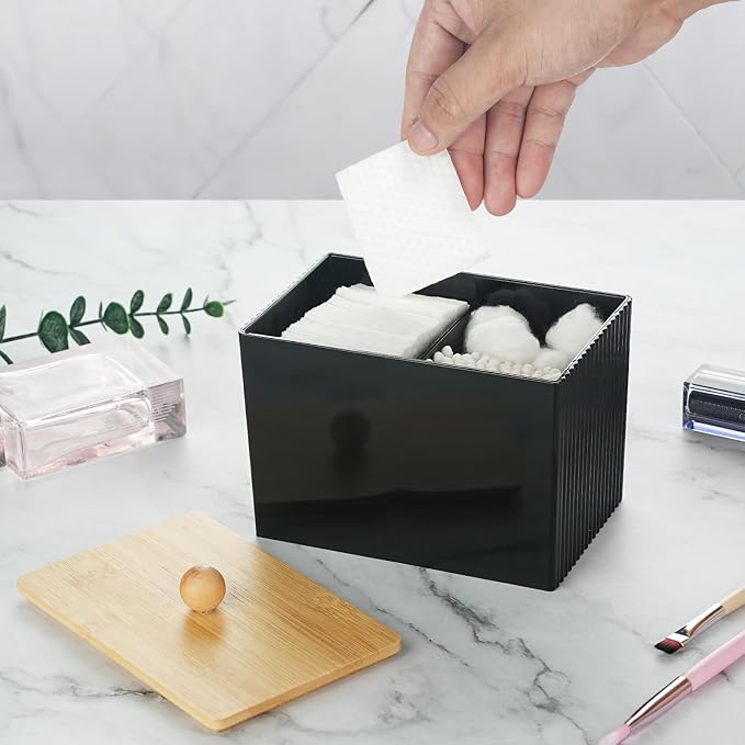 KIMCHOMERSE Qtip Holder Storage, Bathroom Cotton Ball Holder Canisters - Image 5