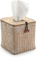 Tissue Box Cover Square, Seagrass Tissue Box Holder, Woven Facial Tissue Holder by XIMISISE