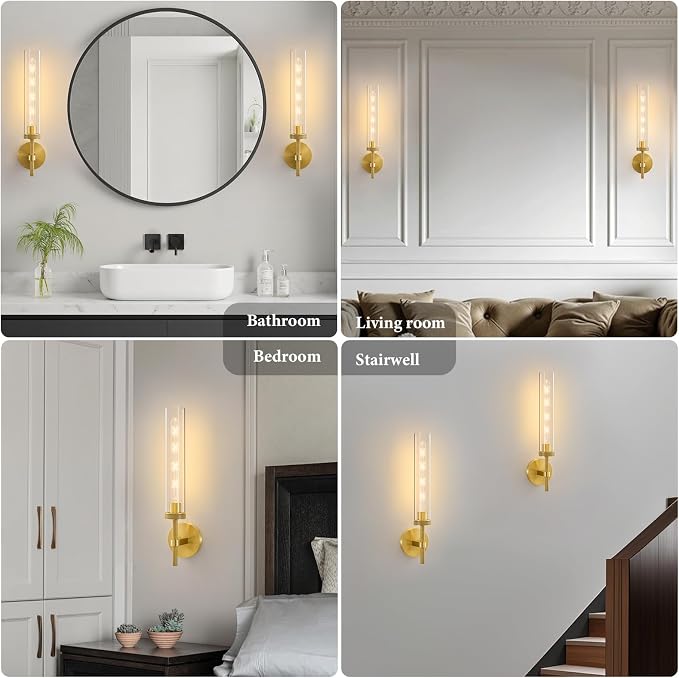 Brass Knurled Tube Wall Sconce - Image 9