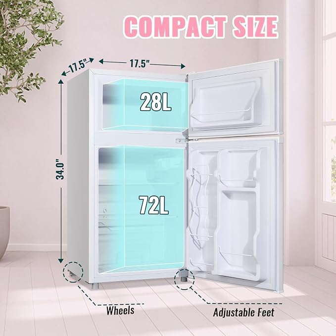 WANAI 3.5 Cu.ft Retro Mini Fridge - Image 4
