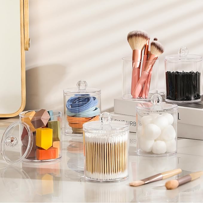 4 Pack Acrylic Qtip Holder Dispenser - Image 3