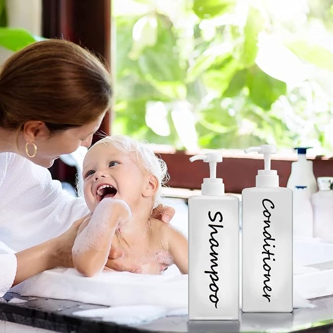 21oz Shampoo and Conditioner Dispenser Modern Refillable Shampoo Pump Bottles - Image 7