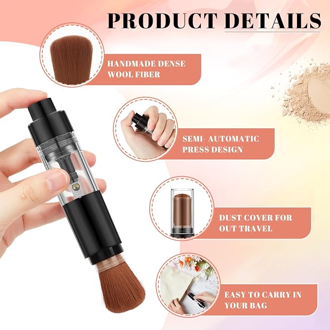Tioncy 2 Pcs Refillable Loose Powder Brush Embossing Powder Brush Reusable - Image 3
