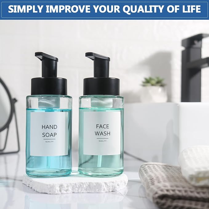 Foaming Soap Dispenser, 10 oz/300ml Foaming Hand Soap Dispenser, 3 Pack Glass - Image 7