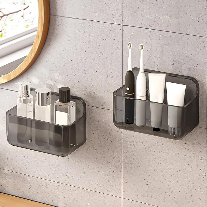 CGBE 2 Packs Cabinet Door Organizer, Acrylic Adhesive Shelf Wall Mounted Storage by CGBE