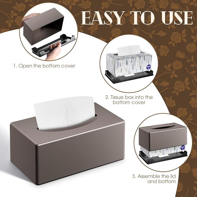 Tissue Box Cover, Rectangular Facial Tissue Holder - Image 7