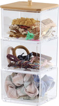 Clear Bathroom Dresser Organizer 3 Compartment by ZEXALOR