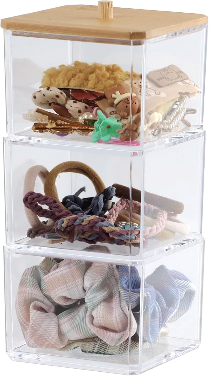 Clear Bathroom Dresser Organizer 3 Compartment by ZEXALOR