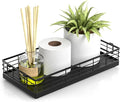 Toilet Paper Basket, 13 Inch Oak and Iron Tank Tray Top of Toilet Storage by JNFUZ