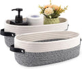 2 Pack Small Cotton Rope Woven Basket Toilet Paper Baskets by Oradrem
