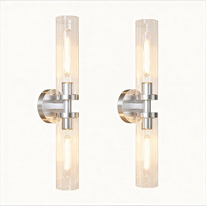 Wall Sconces 2-Pack, Hardwired Bathroom Light Fixtures, Modern Farmhouse Vanity - Image 7