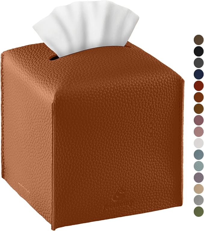 Tissue Box Cover, Jeethemy Square PU Leather Tissue Box Holder, Modern Tissue by Jeethemy