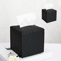 HOMOTEK 2 Pack Tissue Box Cover, Square PU Leather Tissue Holder, Decorative by HOMOTEK