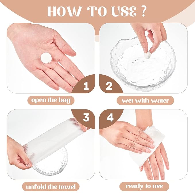 1500 Pcs Mini Compressed Portable Towel Disposable Coin Tissues Bulk Cotton - Image 3