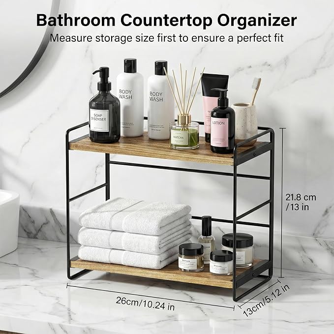 SRIWATANA 2 Pack Bathroom Counter Organizer, 2 Tier Countertop Organizers - Image 3