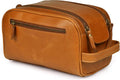 Premium Leather King Size Toiletry Travel Pouch – Handcrafted Dopp Kit Bag by DHAMPOOH