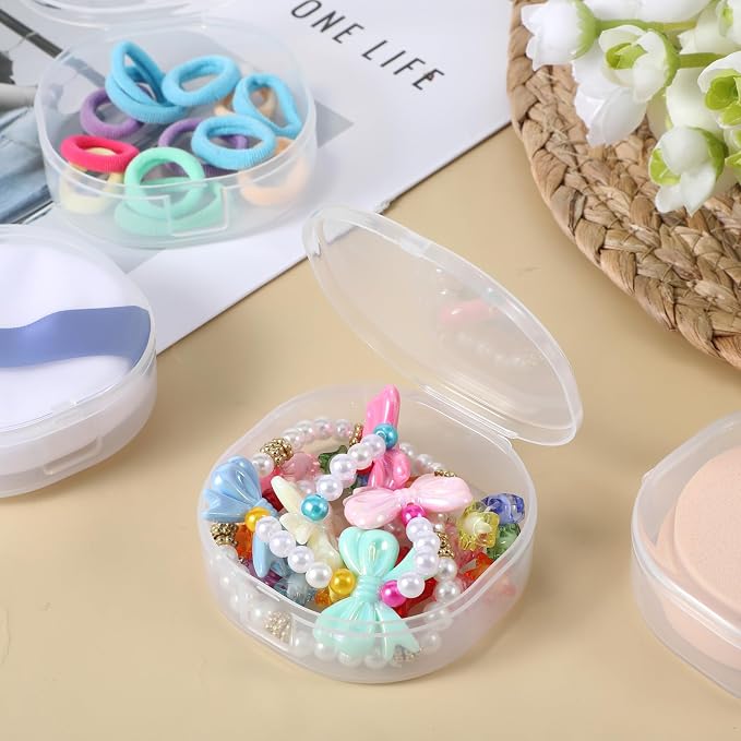 4 Pcs Square Powder Puff Holders Cases, 0.9 Inch Deep Travel Portable Cotton - Image 4
