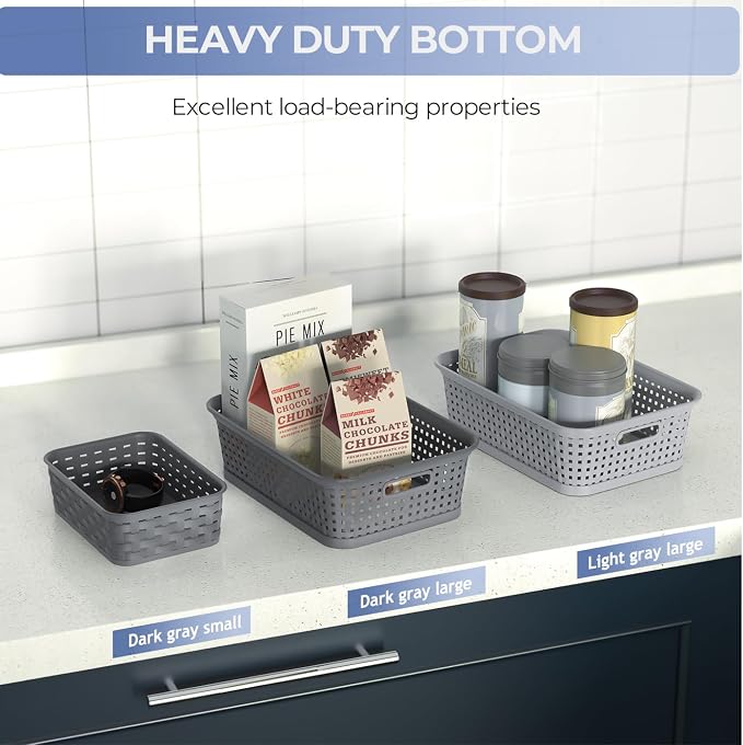 3 Pack Small Plastic Basket, Storage Bin Baskets - Image 8