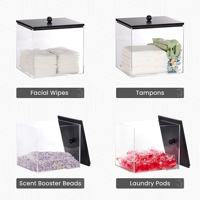 Puricon Acrylic Disposable Facial Towels Holder, Face Towelettes Container - Image 7