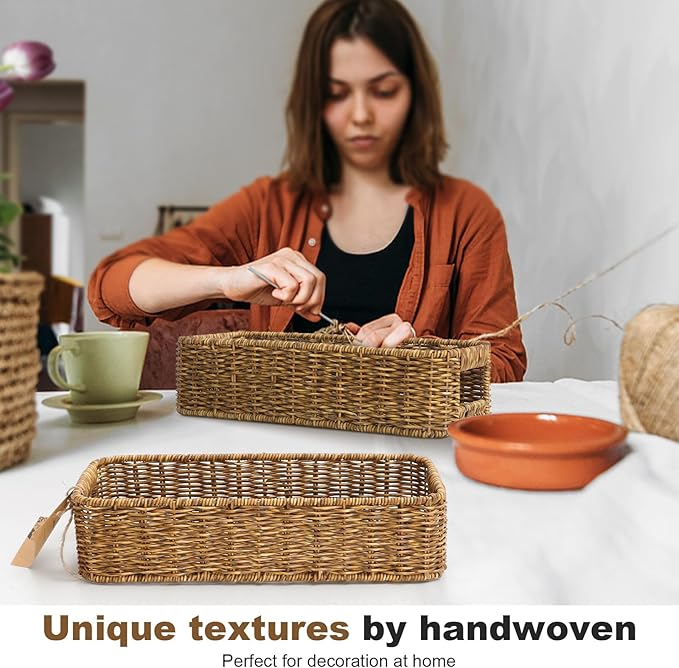 Small Wicker Basket for Toilet: Waterproof Storage Basket Organizing Over Tank - Image 5