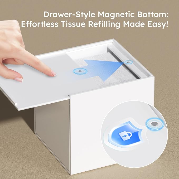 FEMELI Tissue Box Cover, Square Acrylic Tissues Paper Holder - Image 2